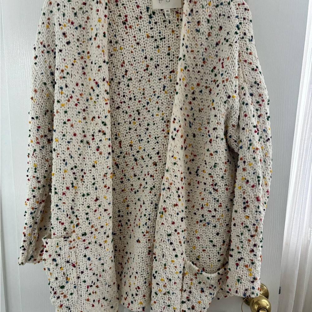 Colorful Speckled Knit Cardigan